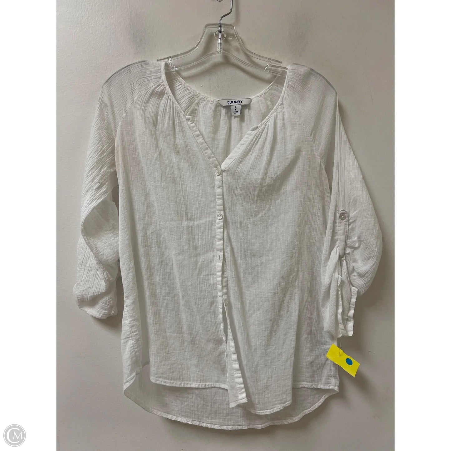 Blouse Long Sleeve By Old Navy In White, Size: S