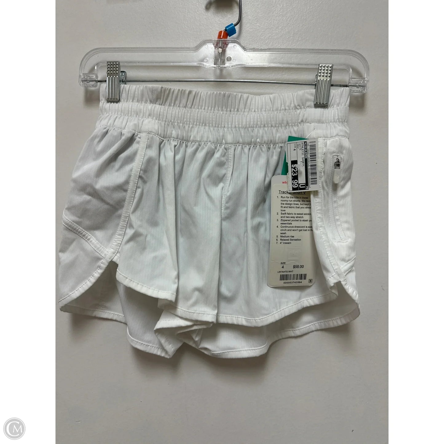 Athletic Shorts By Lululemon In White, Size: 4