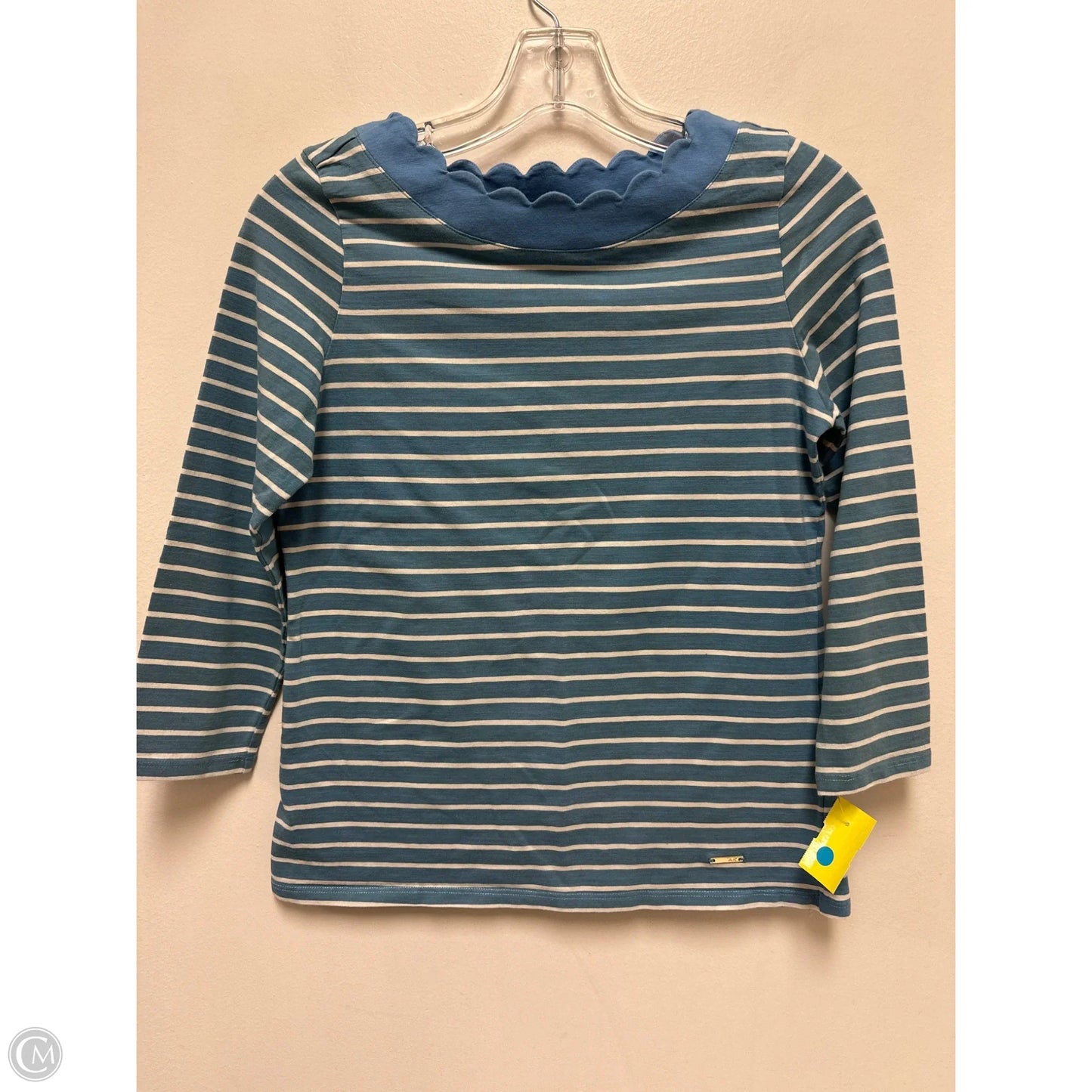 Top Long Sleeve By Anne Klein In Blue & White, Size: Xs