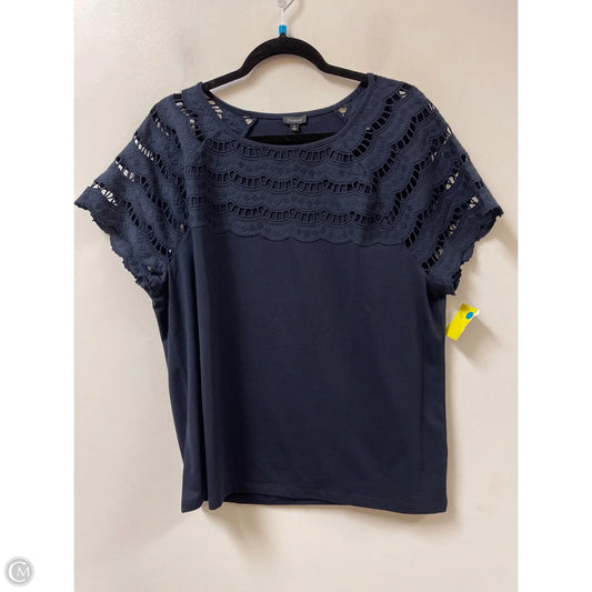 Top Short Sleeve By Talbots In Navy, Size: Xl