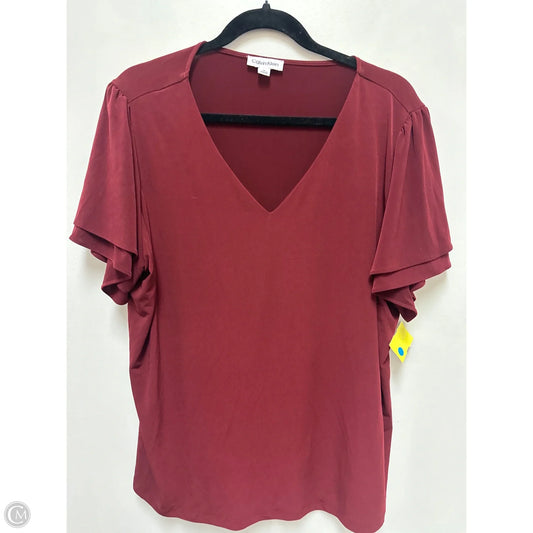 Top Short Sleeve By Calvin Klein In Red, Size: 1x