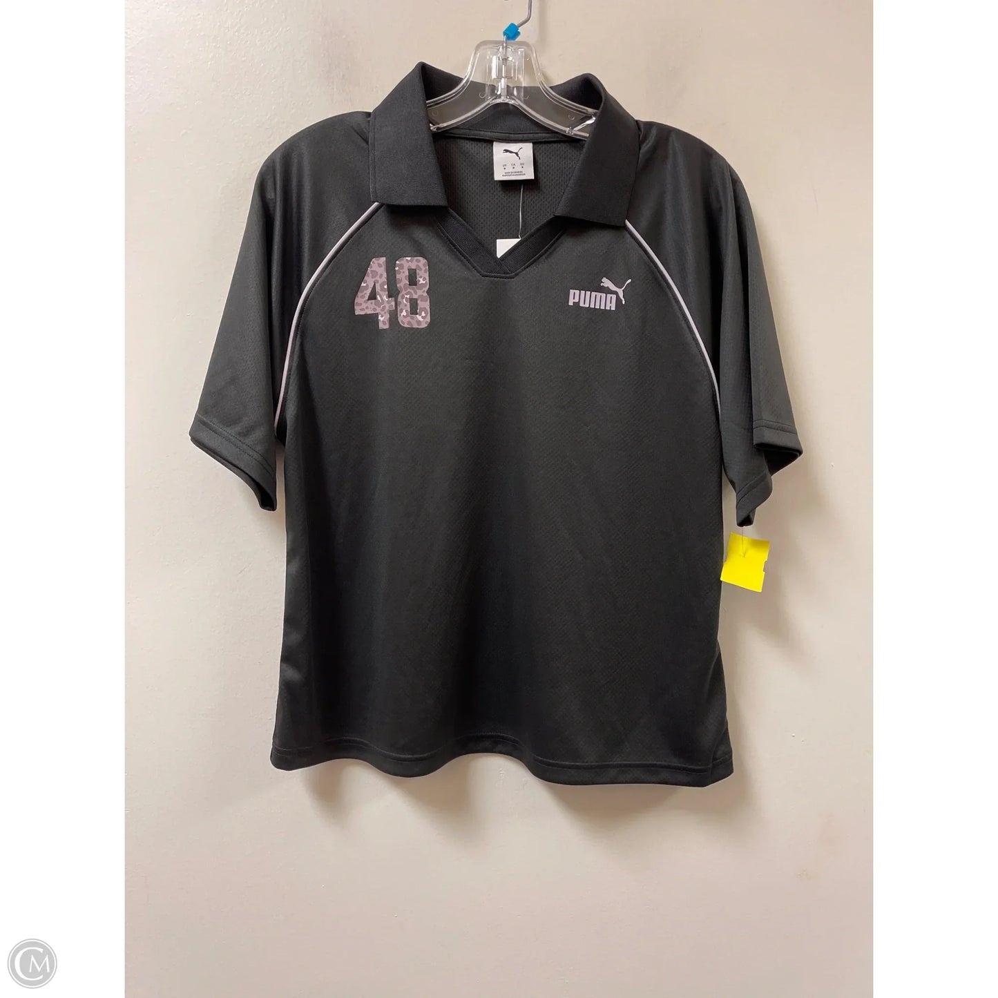 Athletic Top Short Sleeve By Puma In Black, Size: M