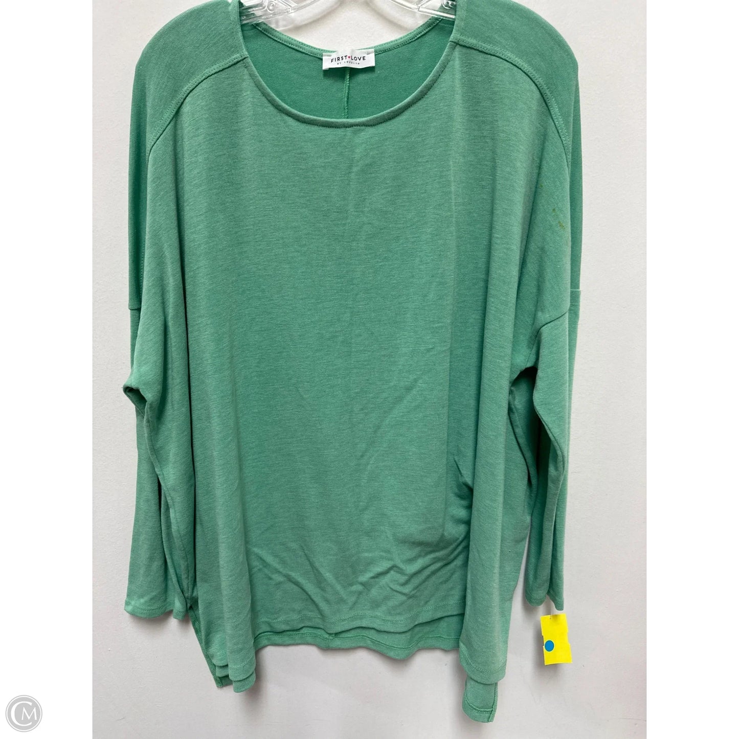 Top Long Sleeve By First Love In Green, Size: 1x