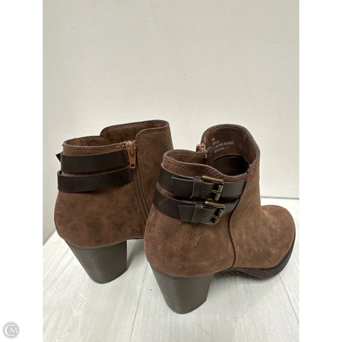 Boots Ankle Heels By Sugar In Brown, Size: 10