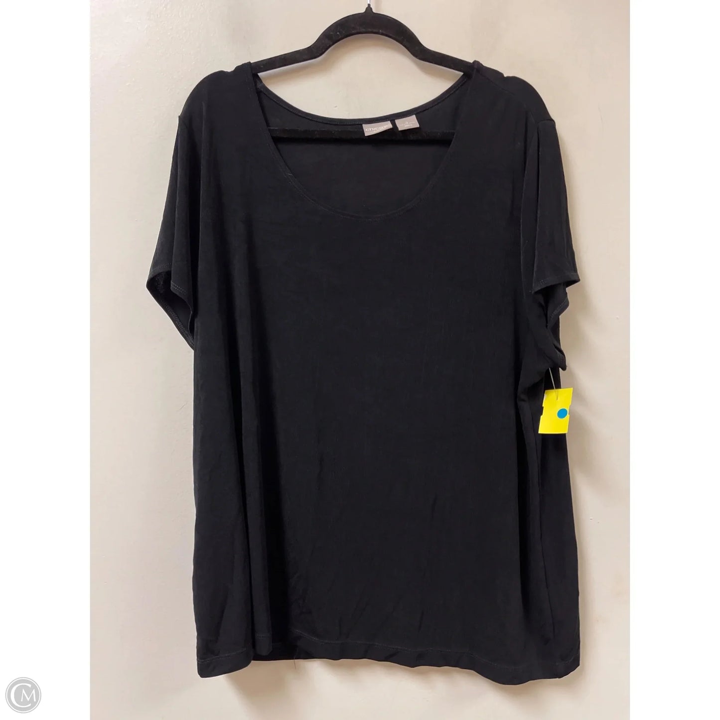 Top Short Sleeve By Chicos In Black, Size: 1x