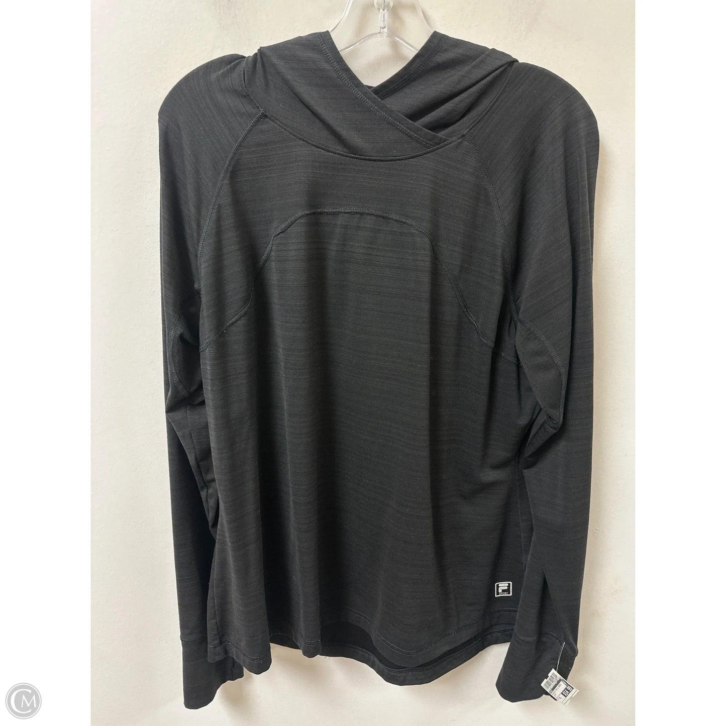 Athletic Top Long Sleeve Hoodie By Fila In Black, Size: Xl