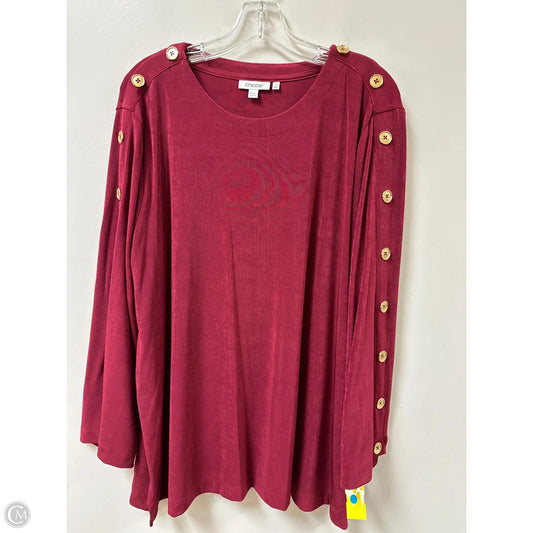 Top Long Sleeve By Chicos In Red, Size: 1x