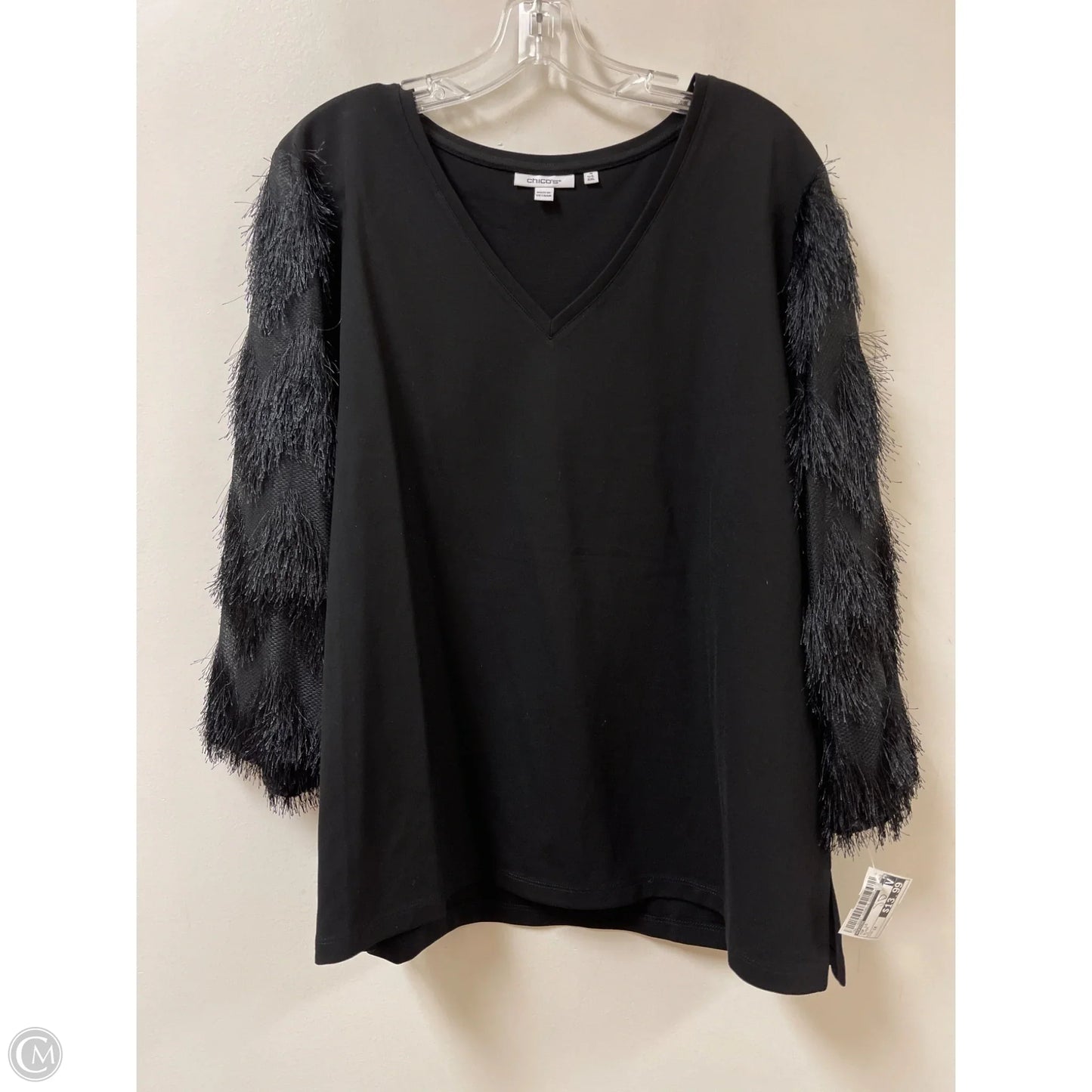 Top Long Sleeve By Chicos In Black, Size: 1x
