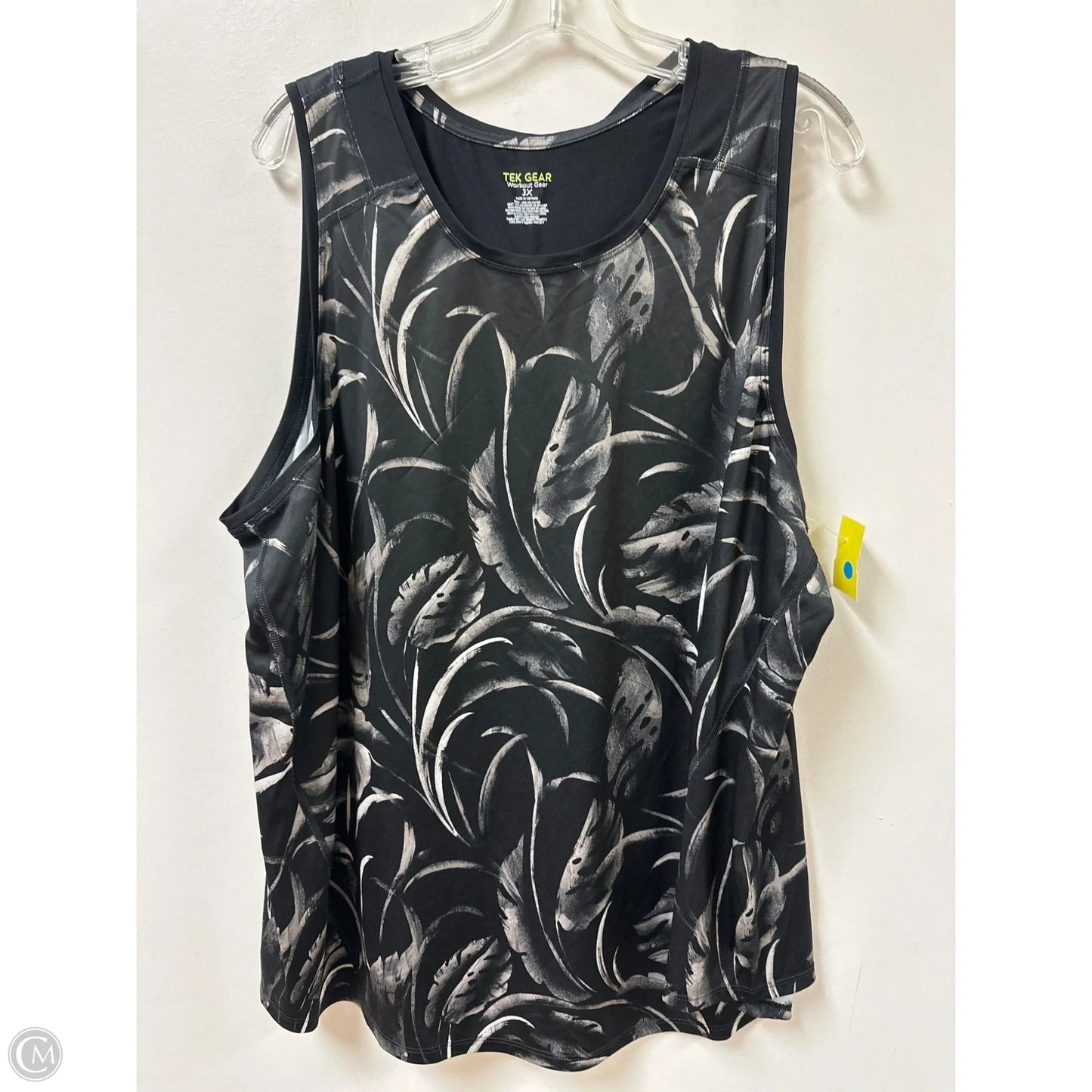 Athletic Tank Top By Tek Gear In Black & Grey, Size: 3x