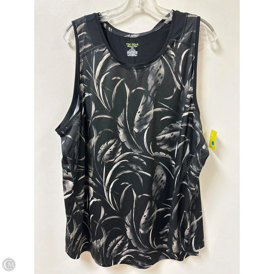 Athletic Tank Top By Tek Gear In Black & Grey, Size: 3x