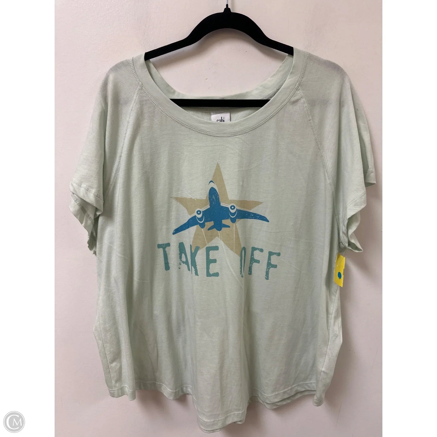 Top Short Sleeve By Cabi In Green, Size: Xl