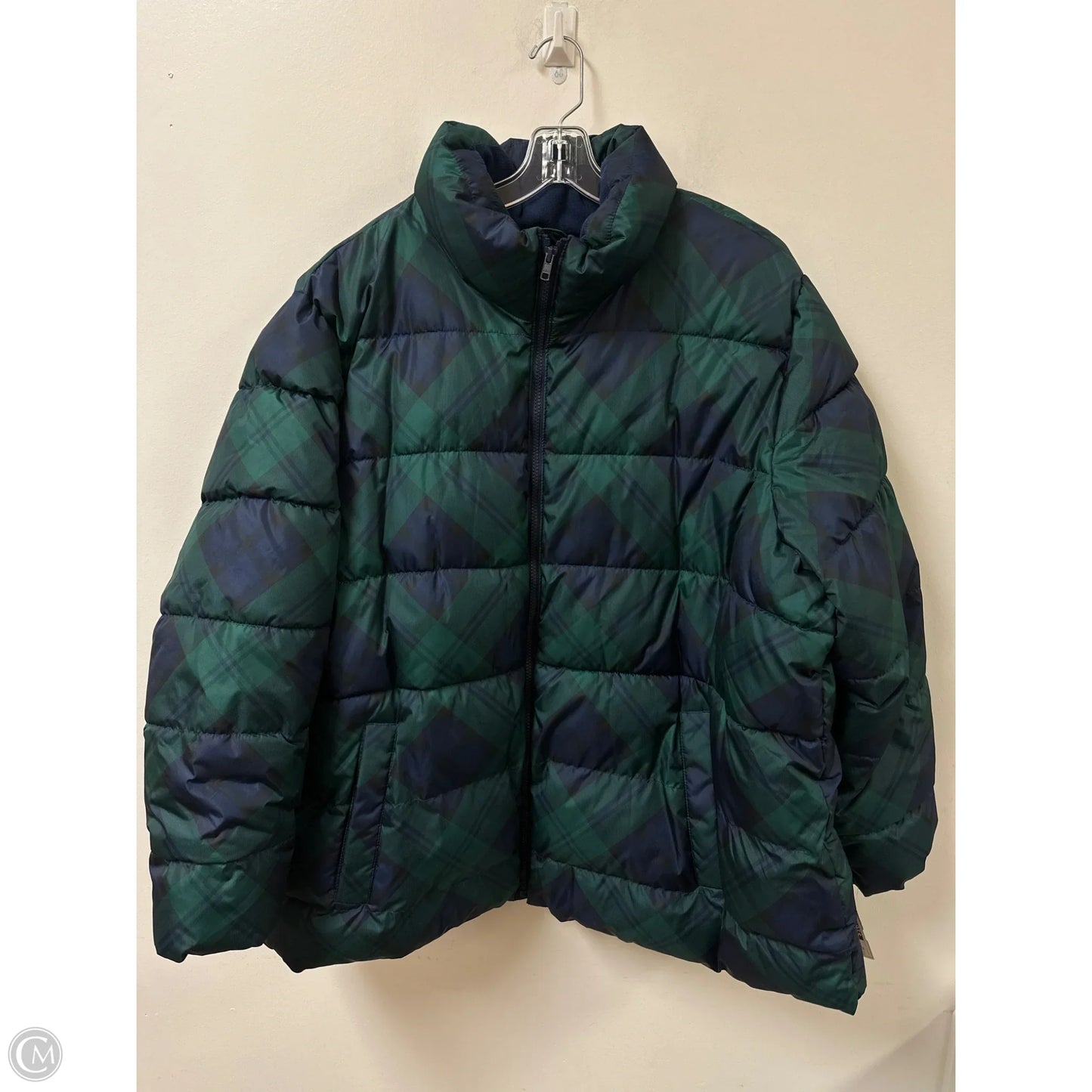 Jacket Puffer & Quilted By Old Navy In Blue & Green, Size: 3x