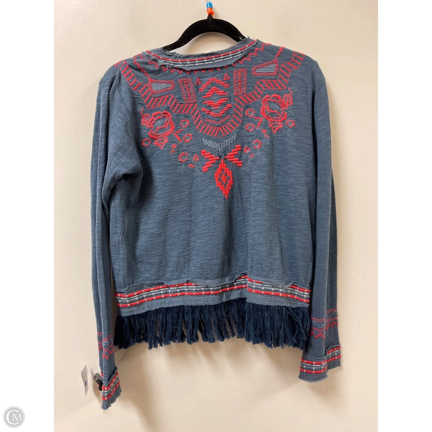 Sweater Cardigan By Johnny Was In Blue, Size: Xs