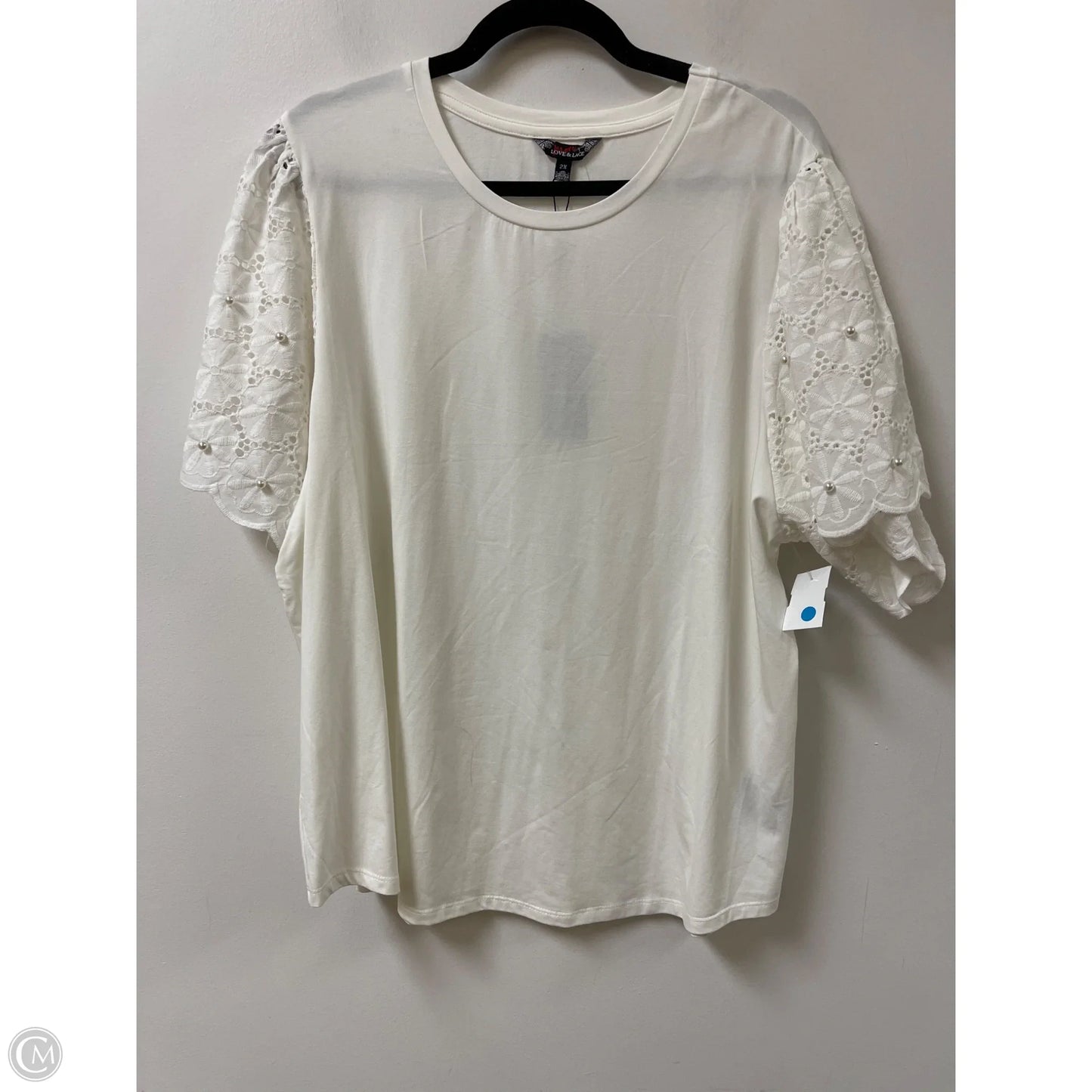 Top Short Sleeve By Clothes Mentor In White, Size: 2x