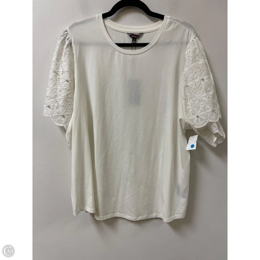 Top Short Sleeve By Clothes Mentor In White, Size: 2x