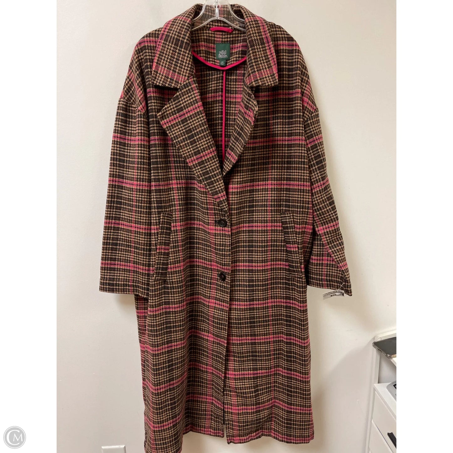 Coat Other By Wild Fable In Brown & Pink, Size: 1x