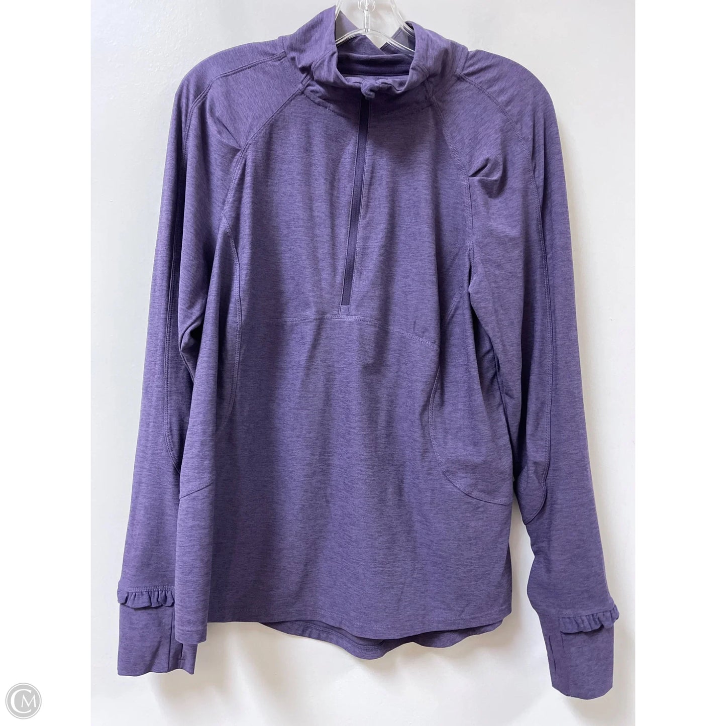 Athletic Top Long Sleeve Collar By Avia In Purple, Size: L