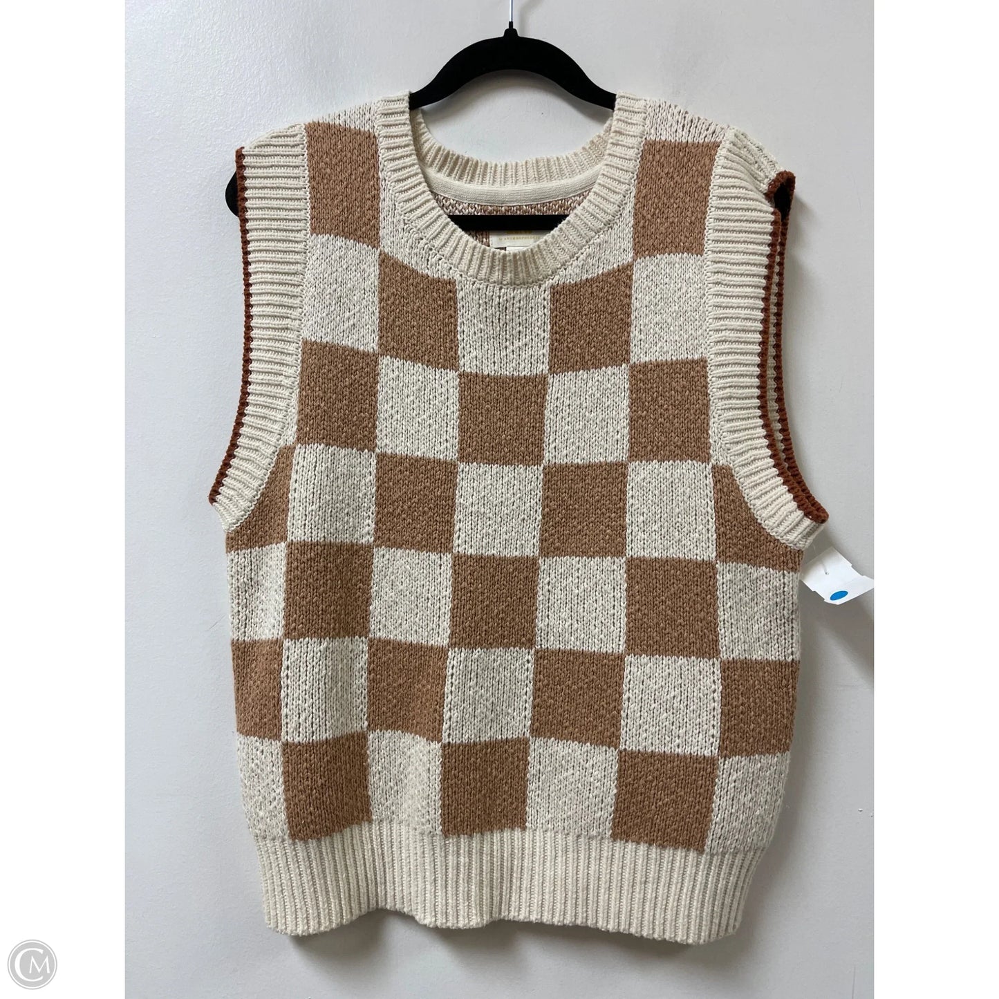 Sweater Short Sleeve By Maeve In Brown & White, Size: Xs