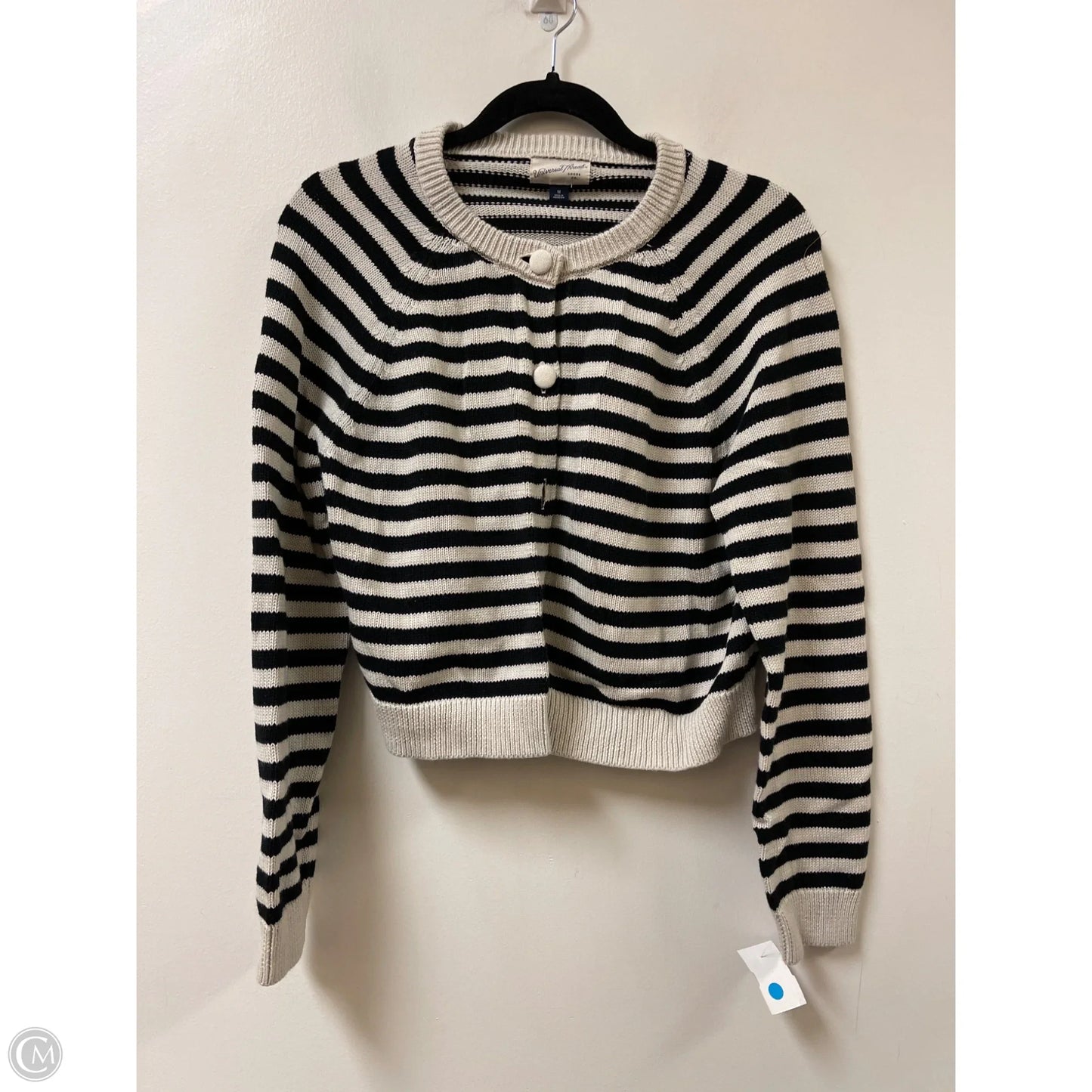 Sweater Cardigan By Universal Thread In Striped Pattern, Size: M