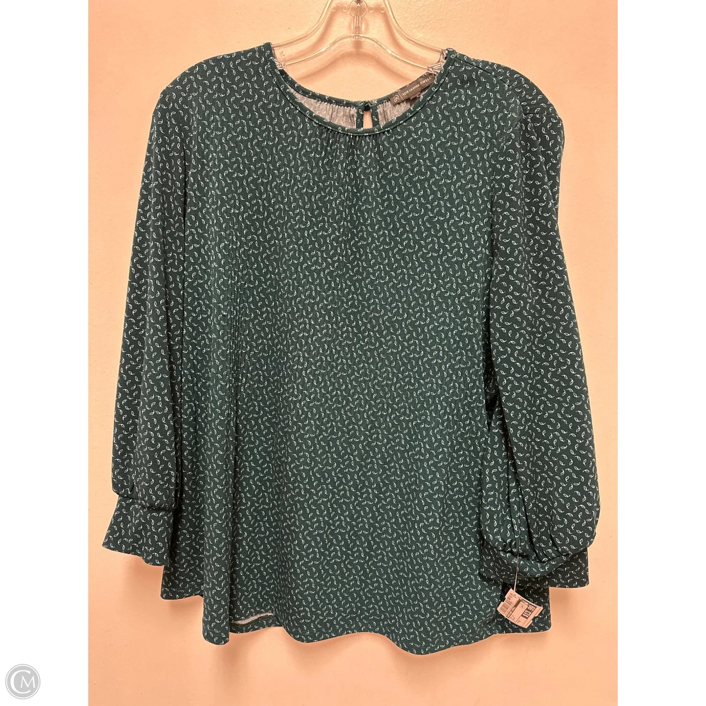 Top Long Sleeve By Adrianna Papell In Green, Size: M