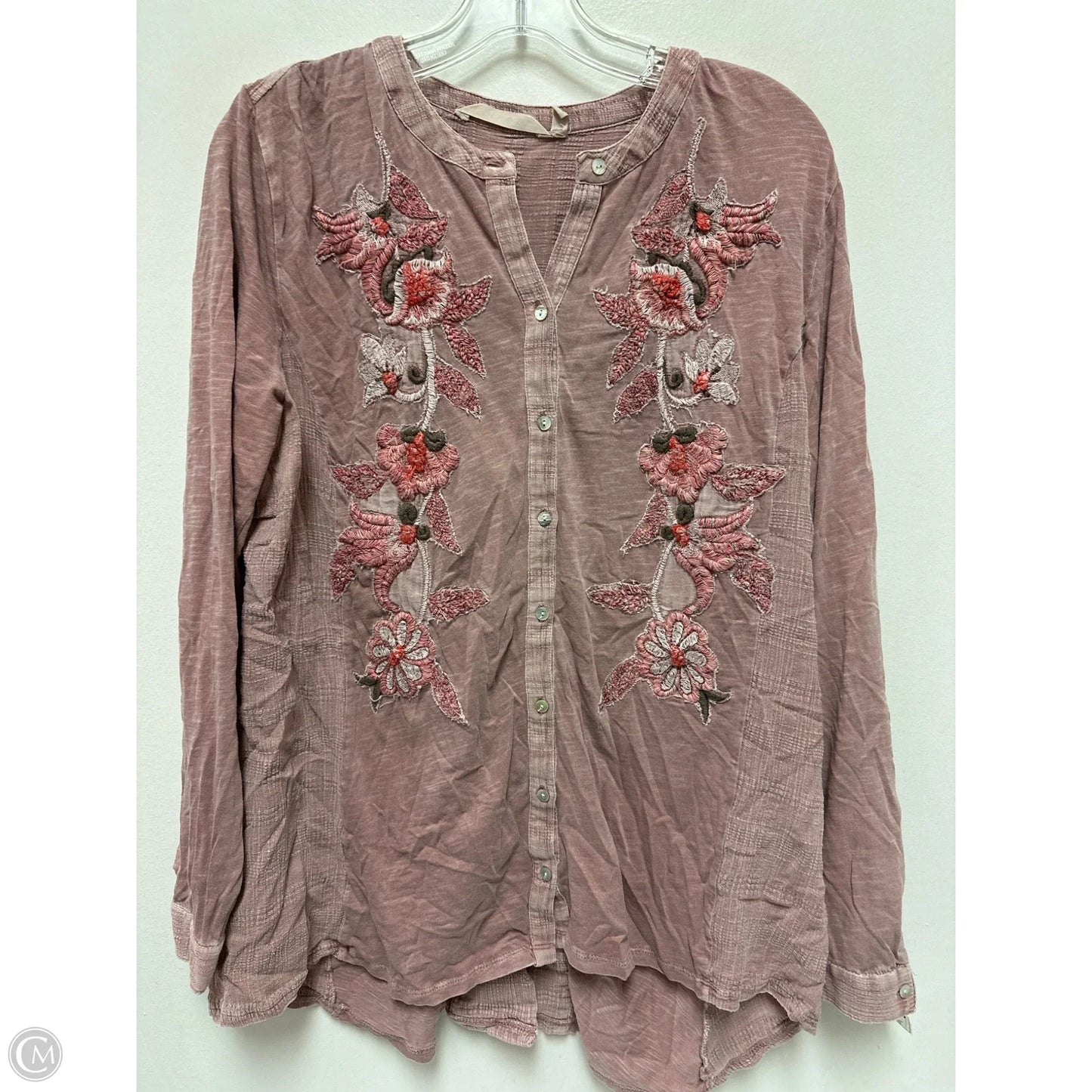 Tunic Long Sleeve By Soft Surroundings In Pink, Size: L