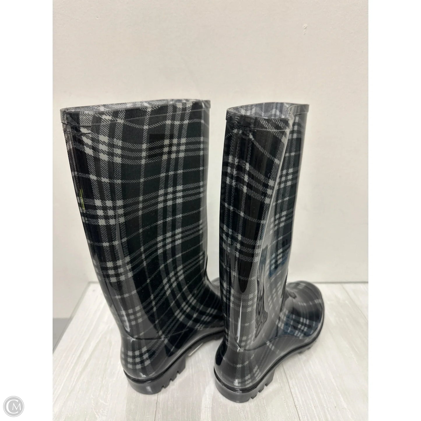 Boots Rain By St Johns Bay In Black & White, Size: 9