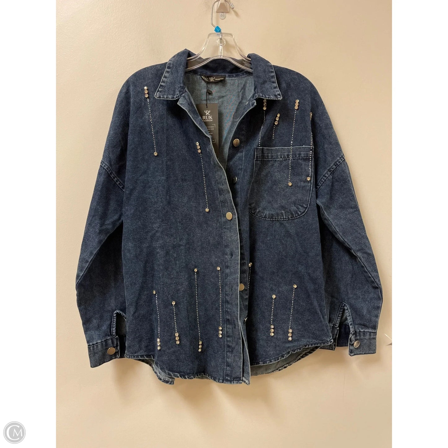 Jacket Denim By Clothes Mentor In Blue Denim, Size: L