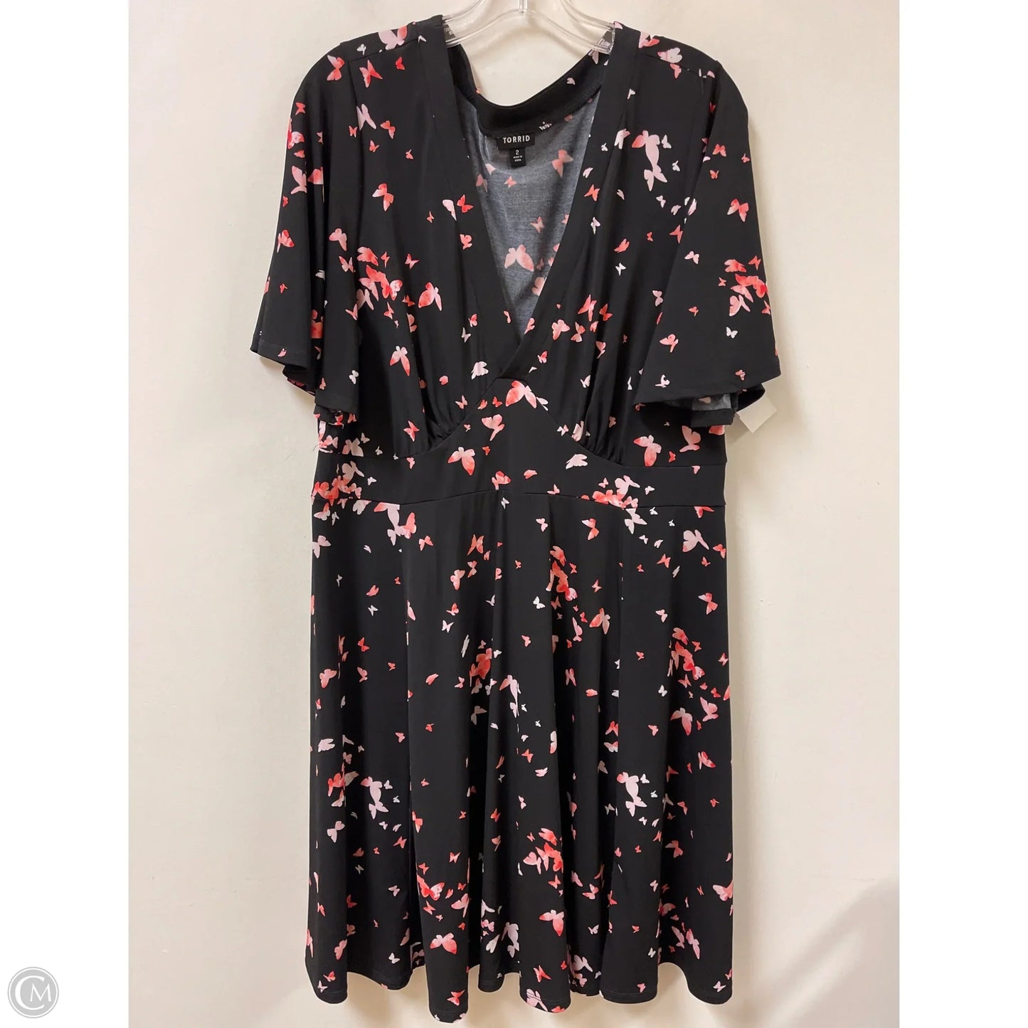 Dress Casual Short By Torrid In Black & Pink, Size: 2x