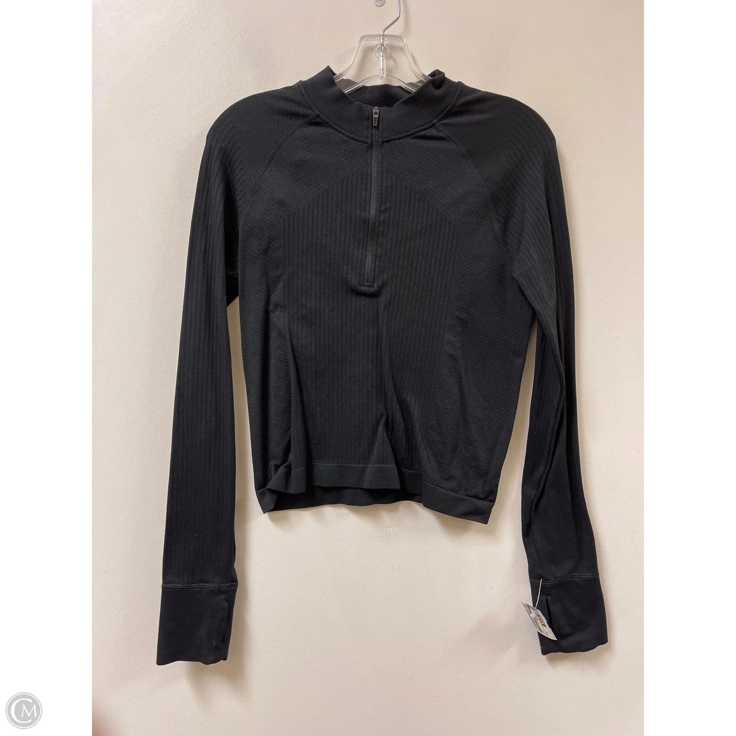 Athletic Top Long Sleeve Collar By Clothes Mentor In Black, Size: M