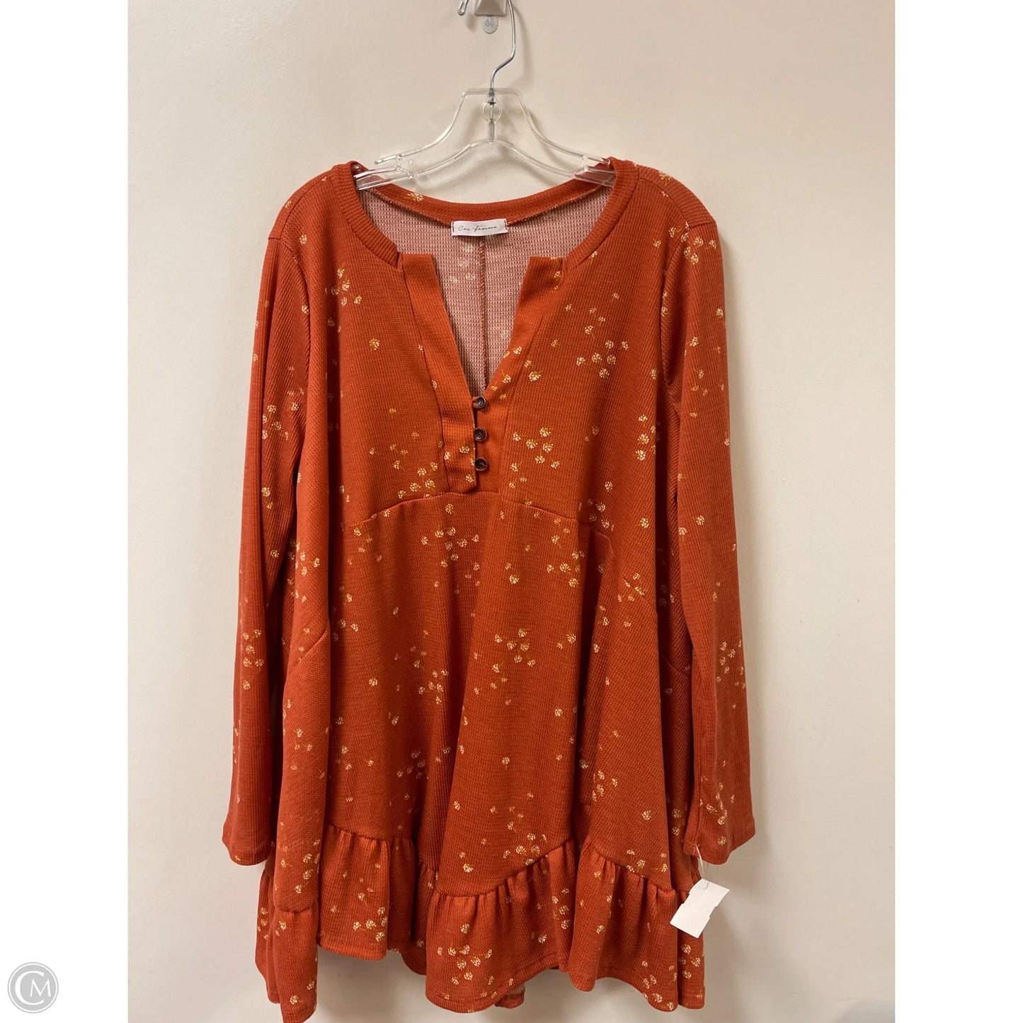 Top Long Sleeve By Ces Femme In Orange, Size: 2x
