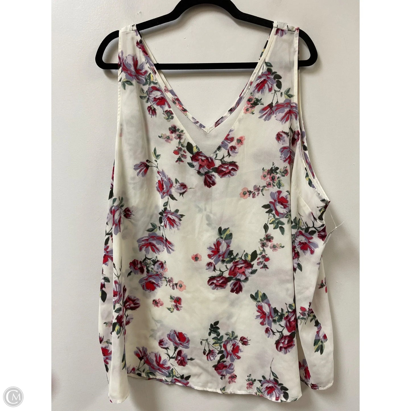 Top Sleeveless By Maurices In Floral Print, Size: 3x