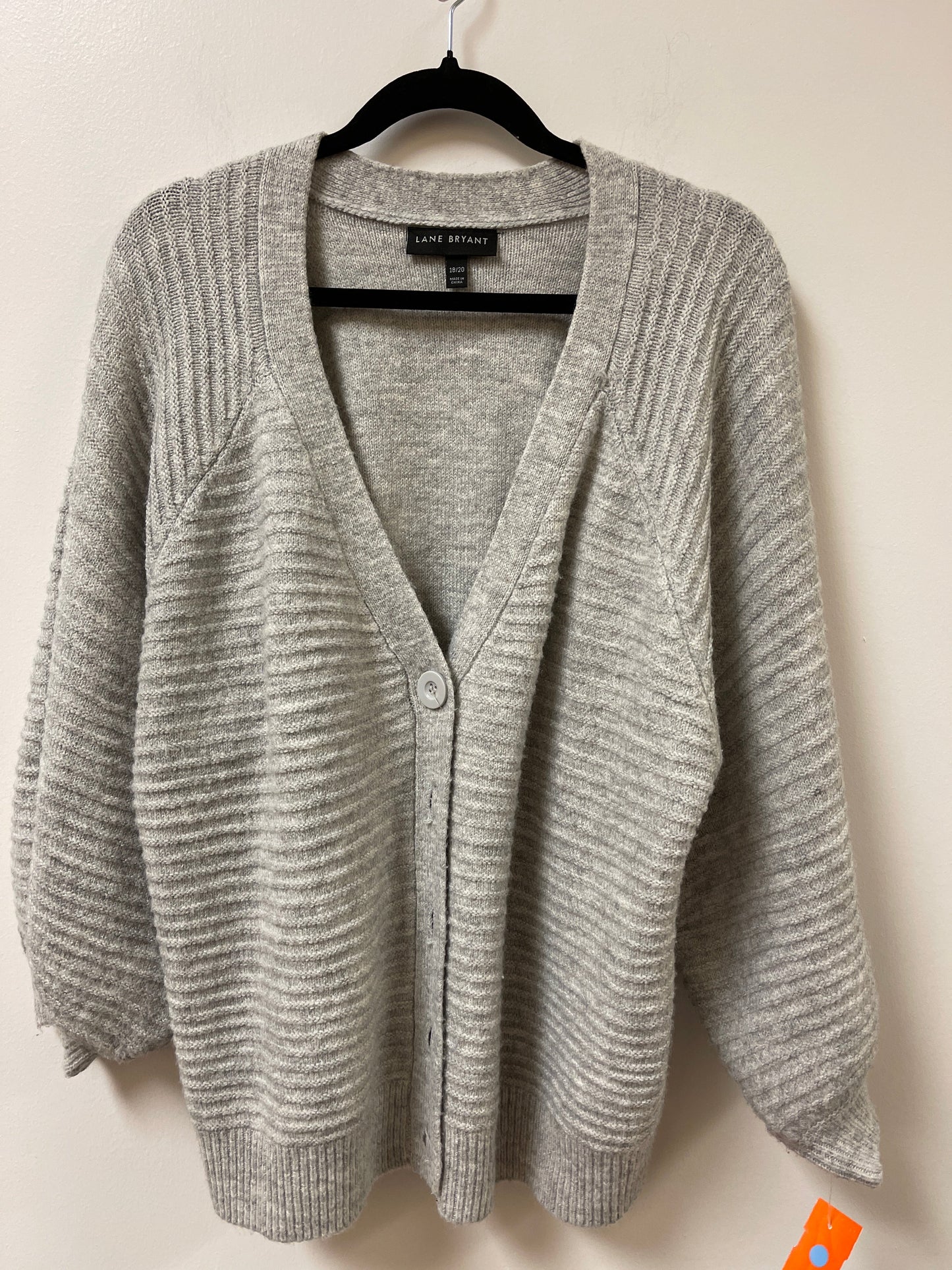 Sweater Cardigan By Lane Bryant In Grey, Size: 1x