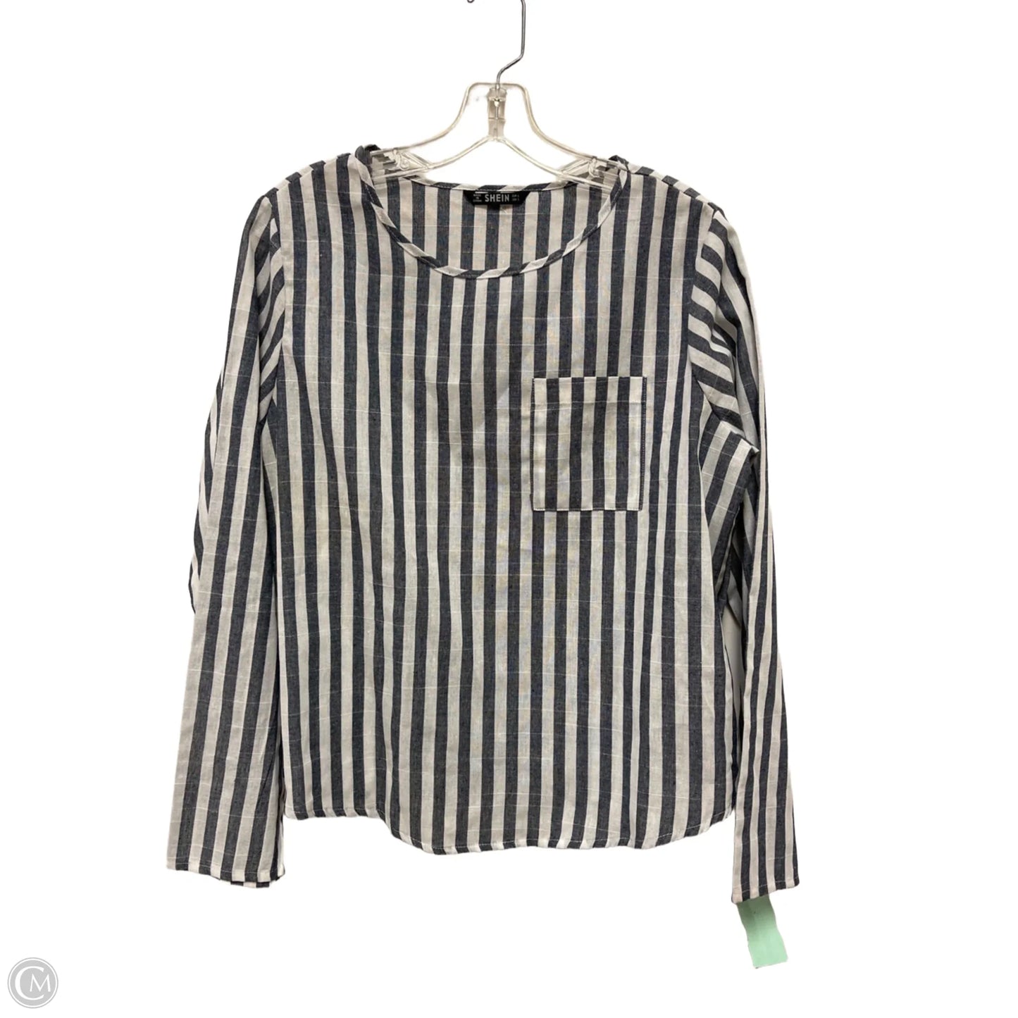 Top Long Sleeve By Shein In Striped Pattern, Size: L