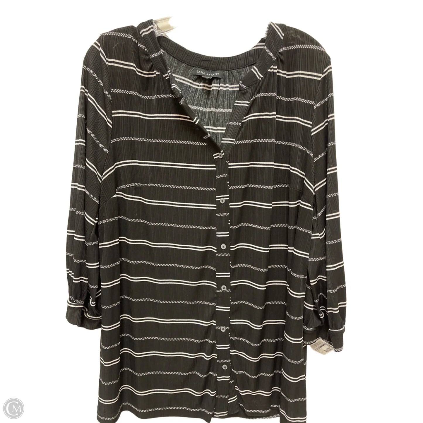 Blouse Long Sleeve By Lane Bryant In Black, Size: 2