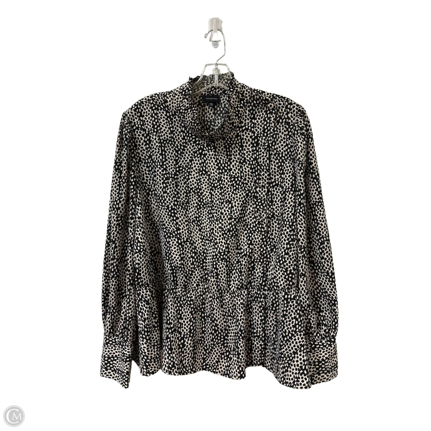 Blouse Long Sleeve By Who What Wear In Animal Print, Size: 2x