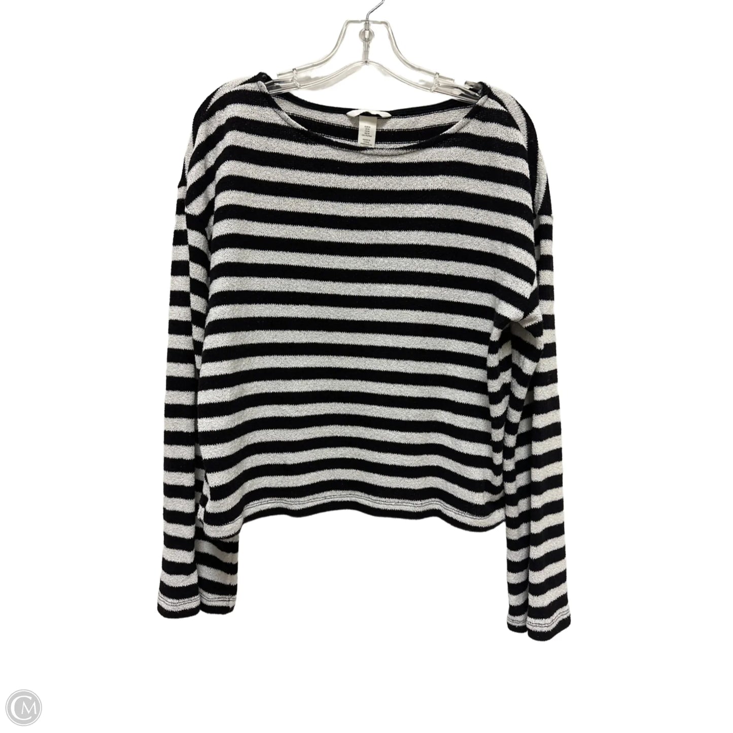 Top Long Sleeve By H&m In Black & White, Size: M