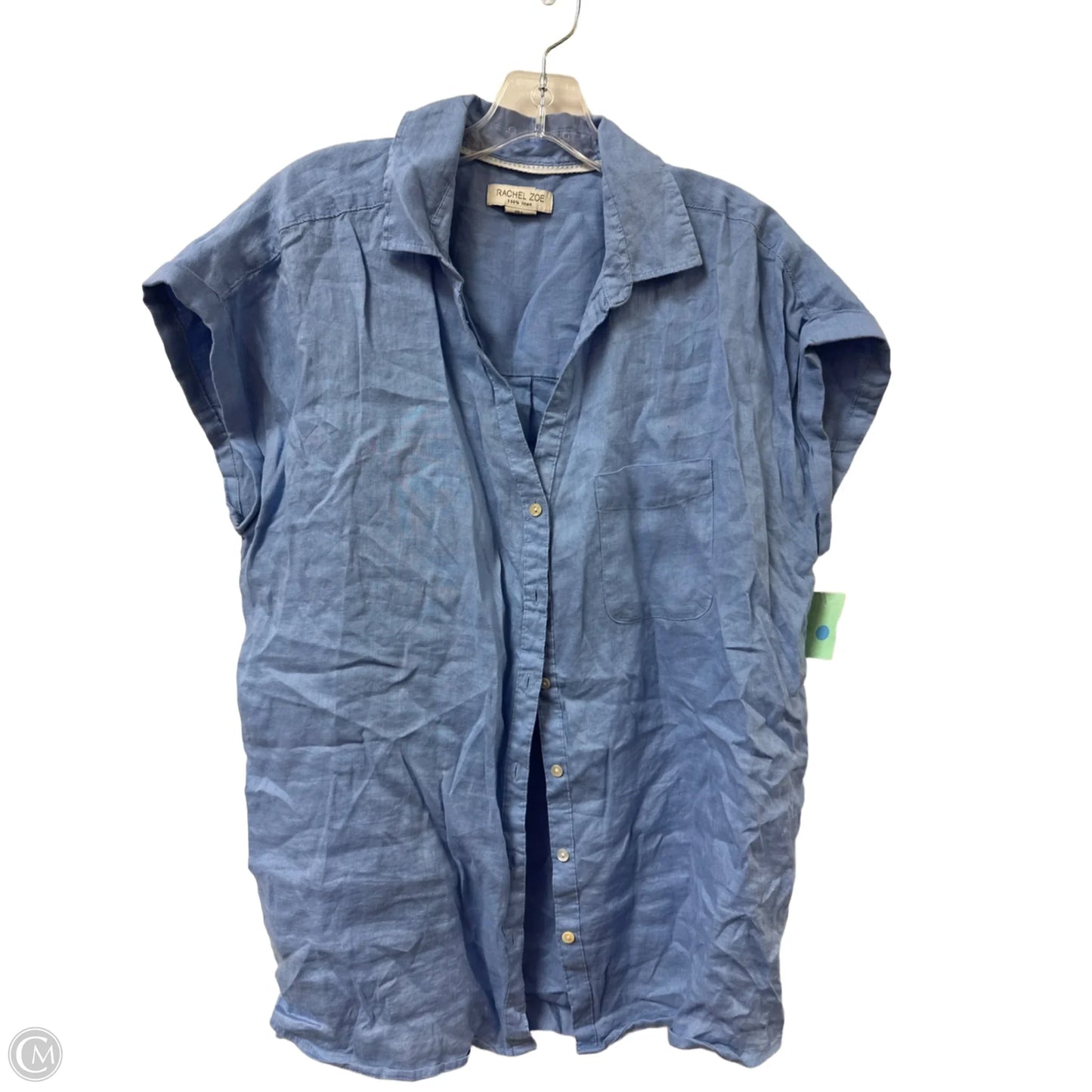 Blouse Short Sleeve By Rachel Zoe In Blue, Size: L