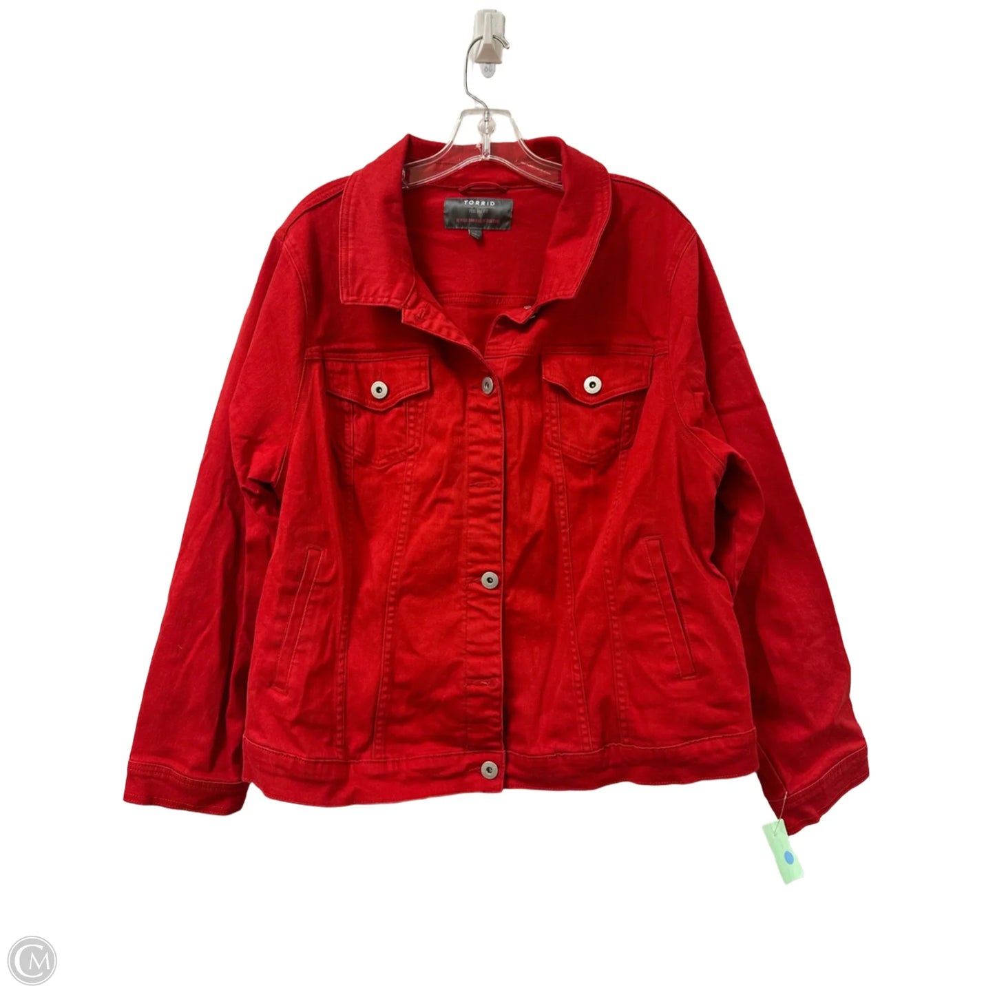 Jacket Denim By Torrid In Red, Size: 4x