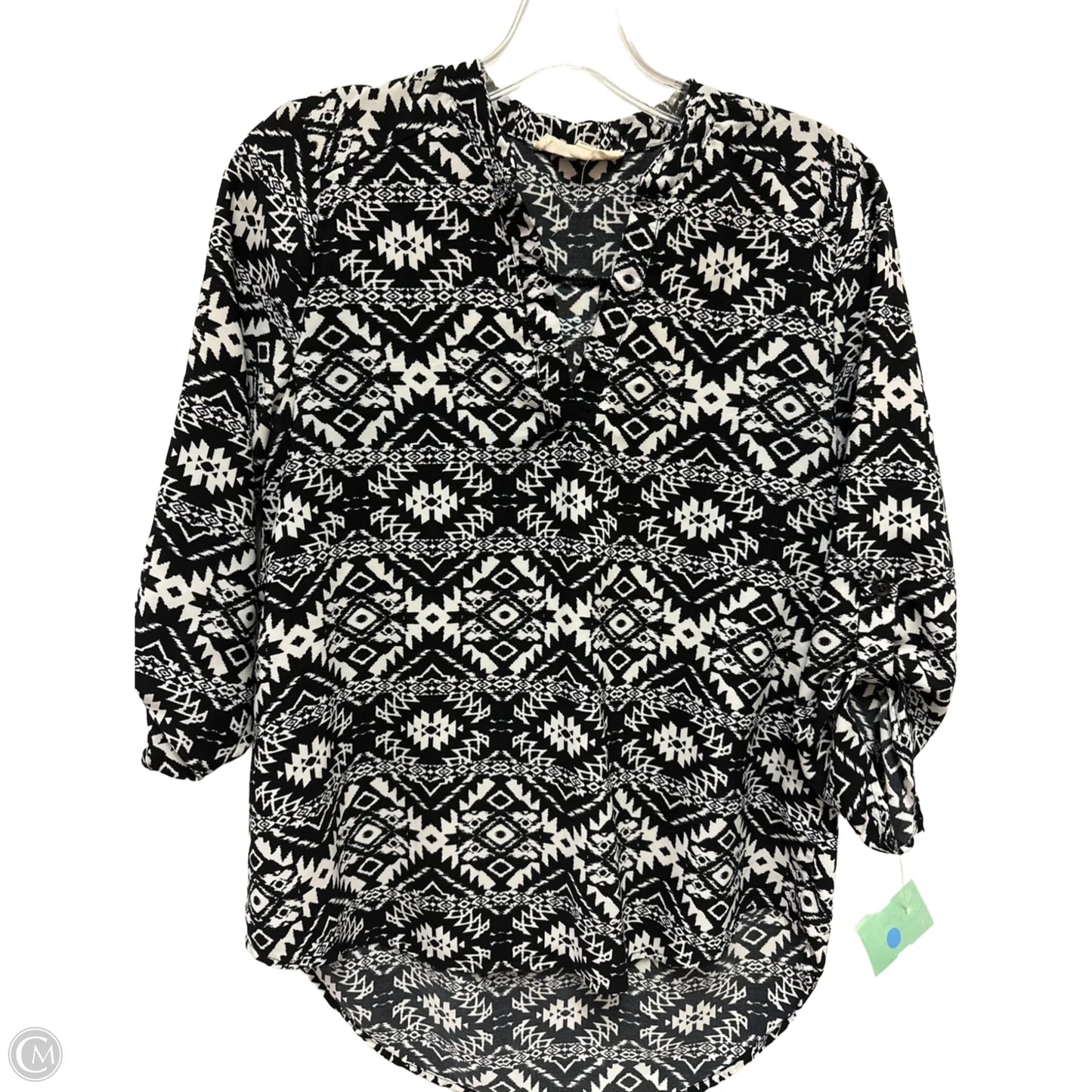 Top Short Sleeve By Pink Rose In Black & White, Size: S