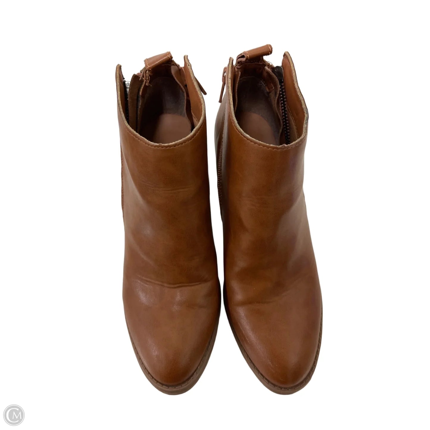 Boots Ankle Heels By Faded Glory In Brown, Size: 8
