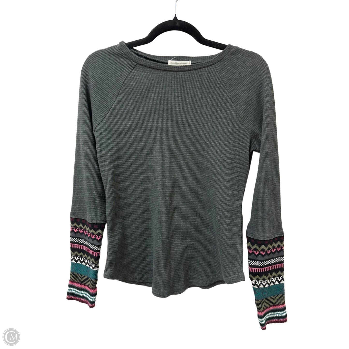 Top Long Sleeve By Beachlunchlounge In Grey, Size: S