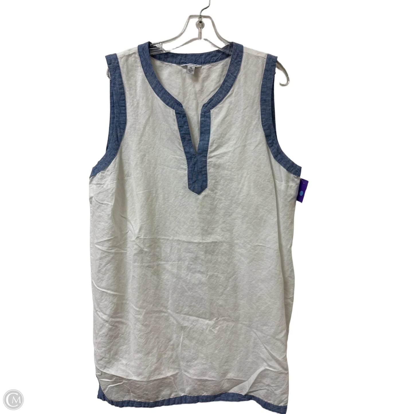 Dress Casual Midi By Nautica In Blue & White, Size: 1x