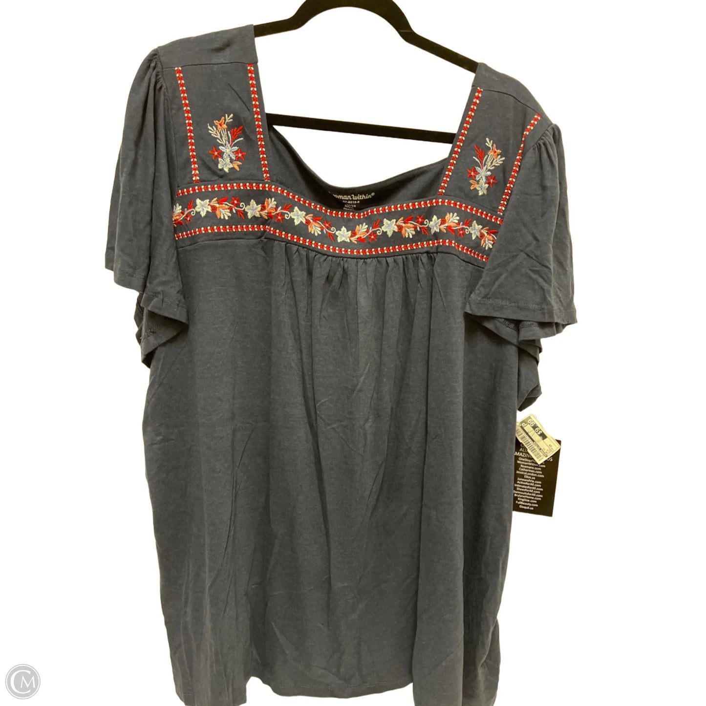 Top Short Sleeve By Woman Within In Blue, Size: 2x