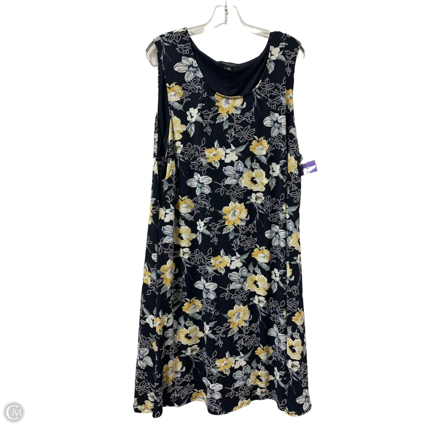 Dress Casual Midi By Perceptions In Navy, Size: 2x