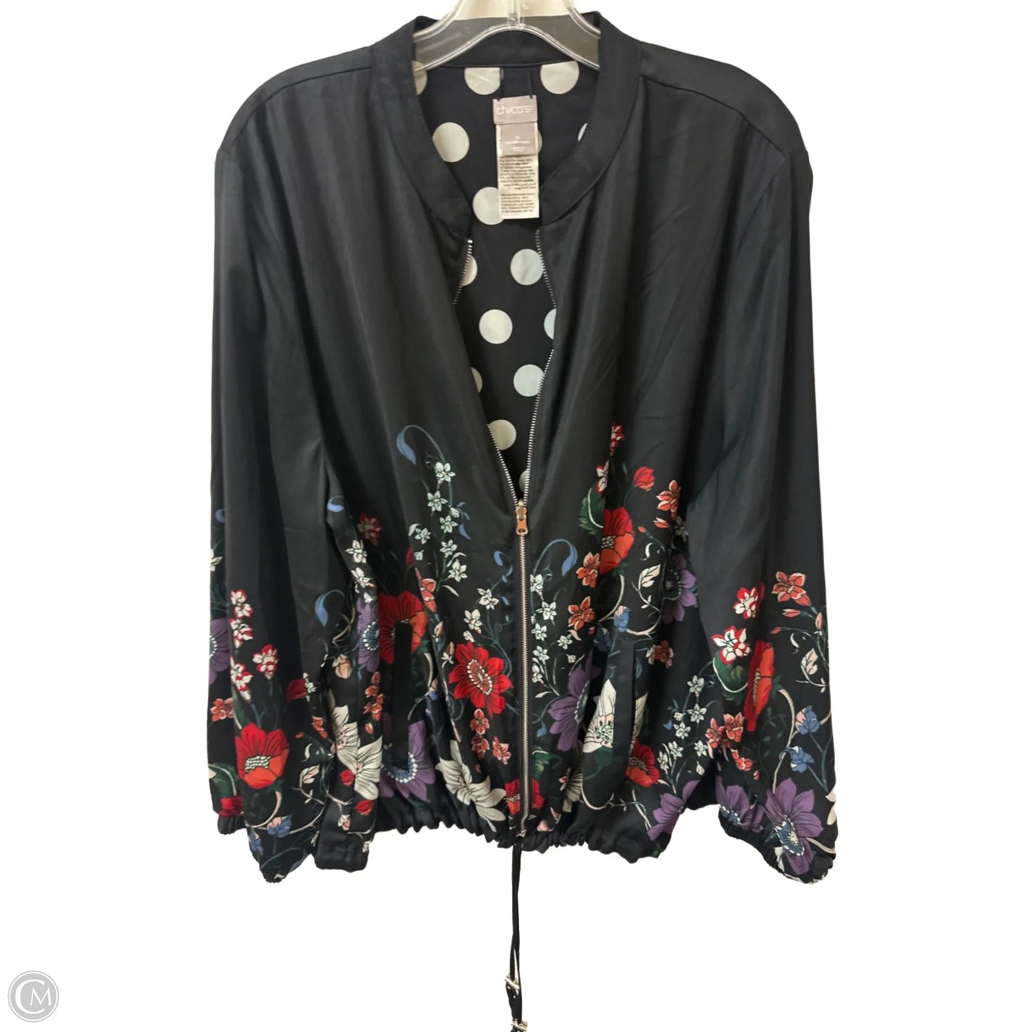 Jacket Other By Chicos In Floral Print, Size: 2x