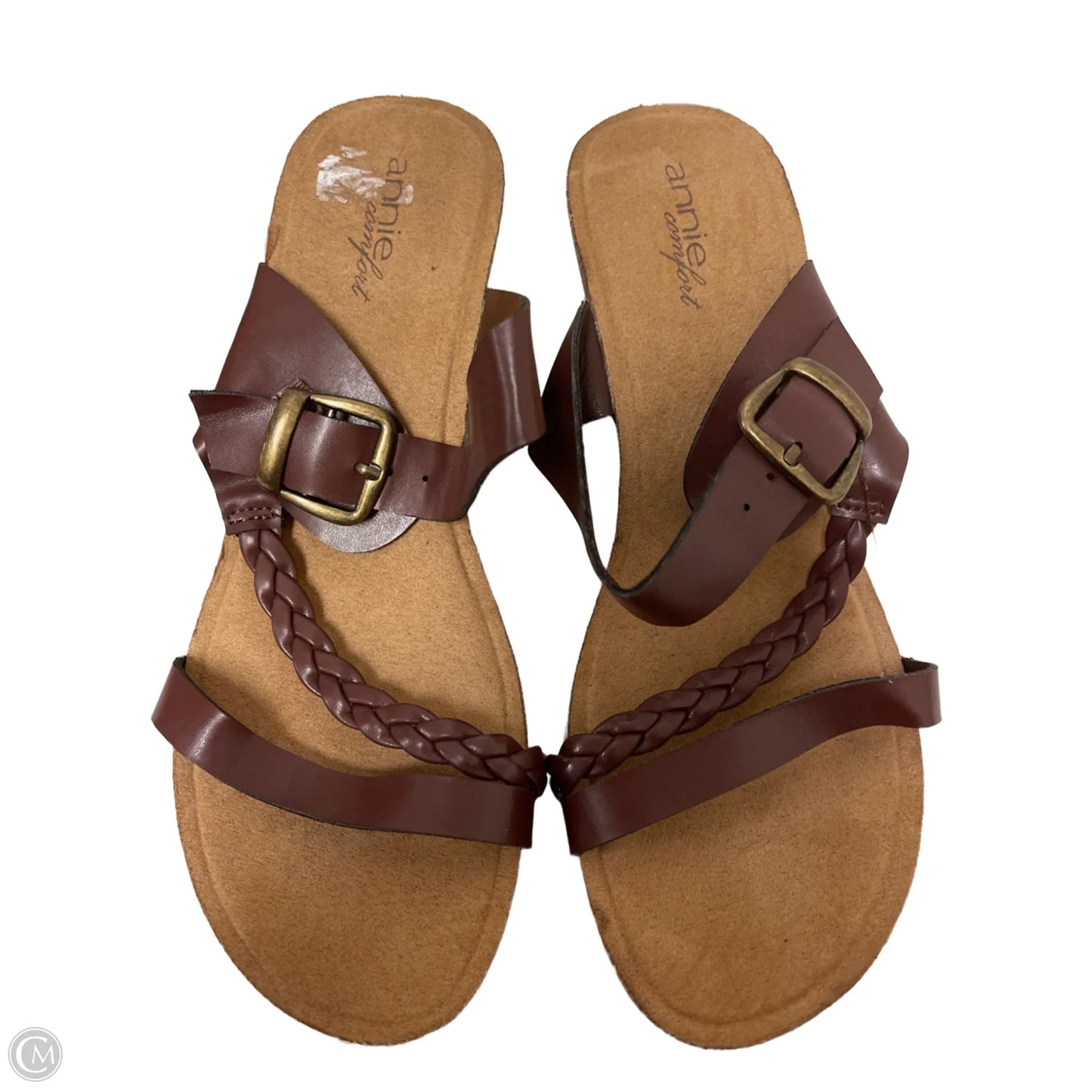 Sandals Heels Wedge By Annie In Brown, Size: 11