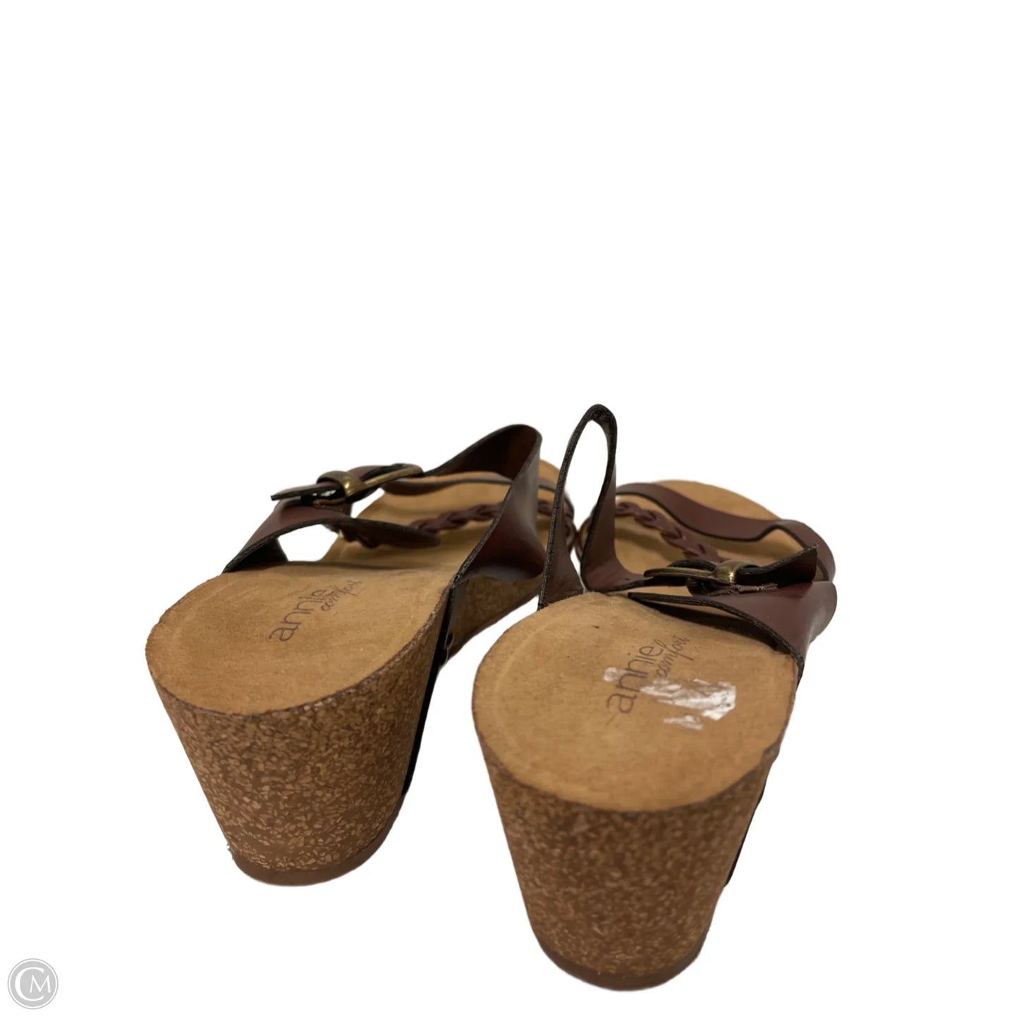 Sandals Heels Wedge By Annie In Brown, Size: 11