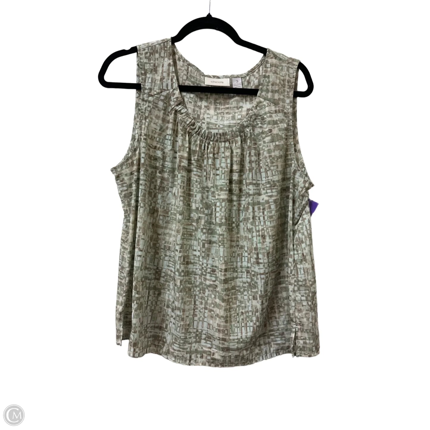 Top Sleeveless By Chicos In Green, Size: Xl
