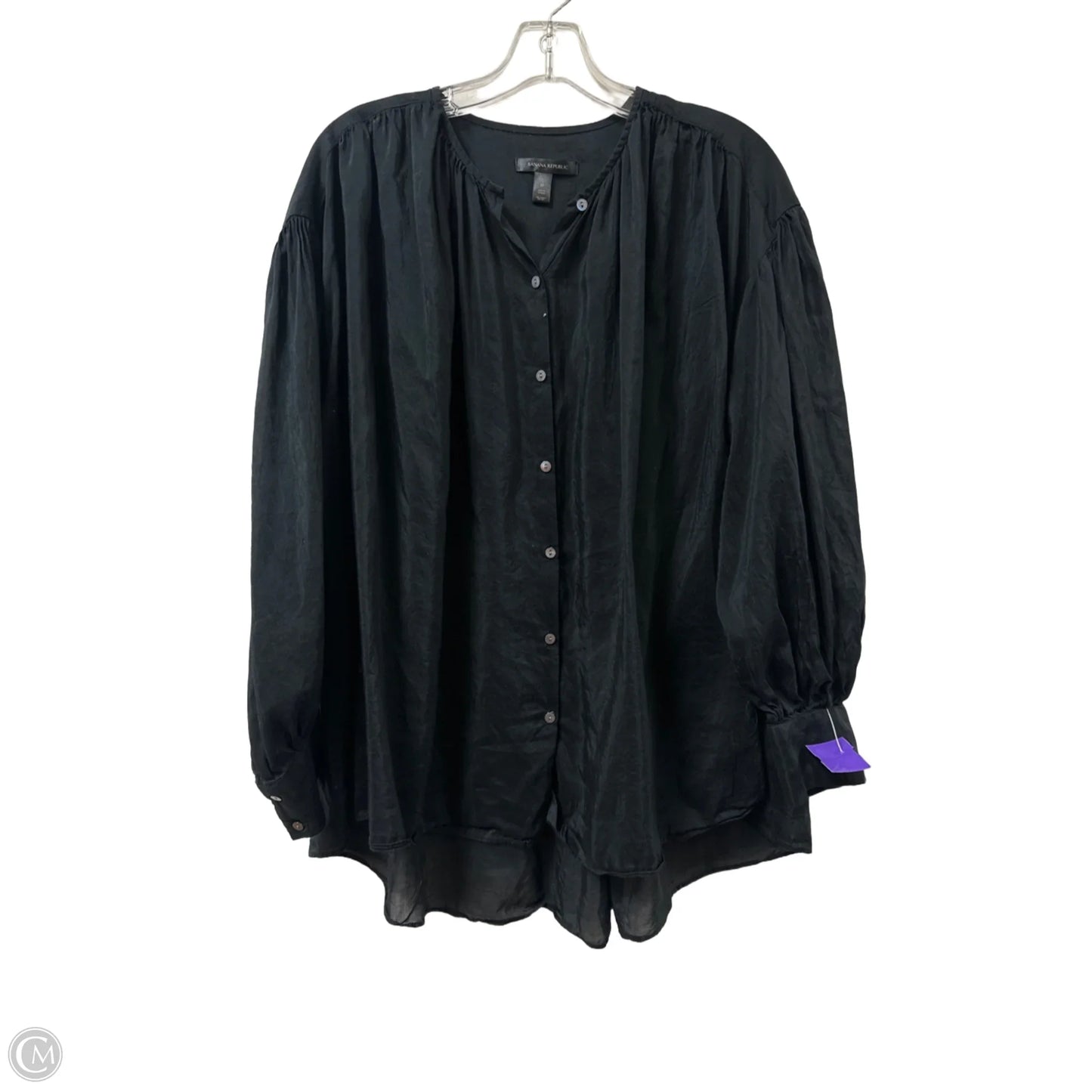 Blouse Long Sleeve By Banana Republic In Black, Size: M