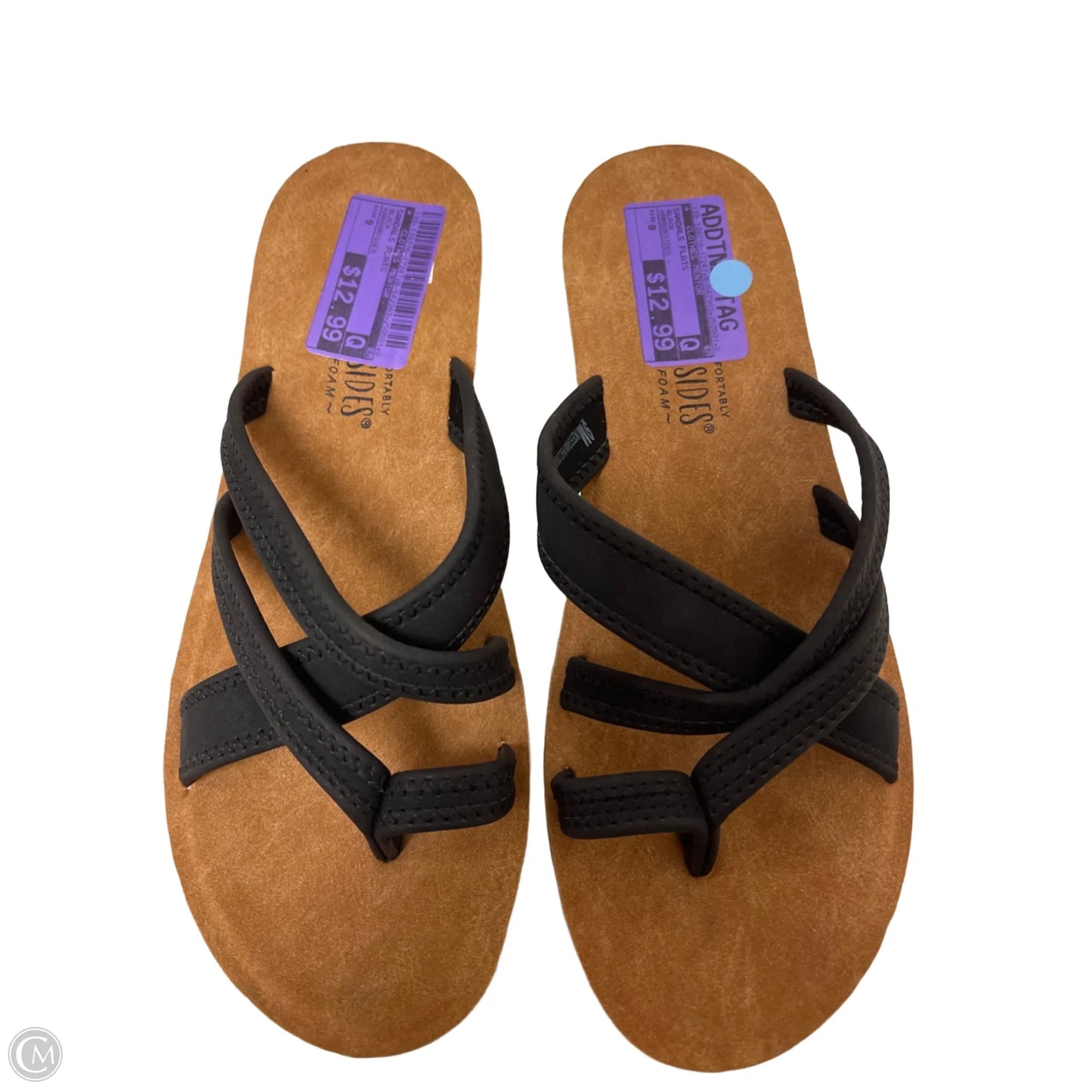 Sandals Flats By Clothes Mentor In Black, Size: 9